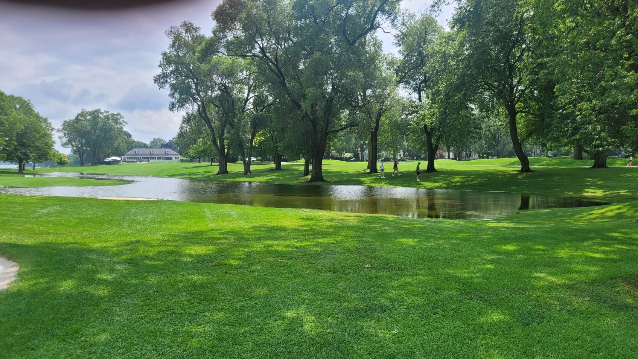 Normally, the only water on the first hole at NOTL Golf Club is Lake Ontario. On Tuesday morning, this huge lake filled the fairway. In the background is the clubhouse.