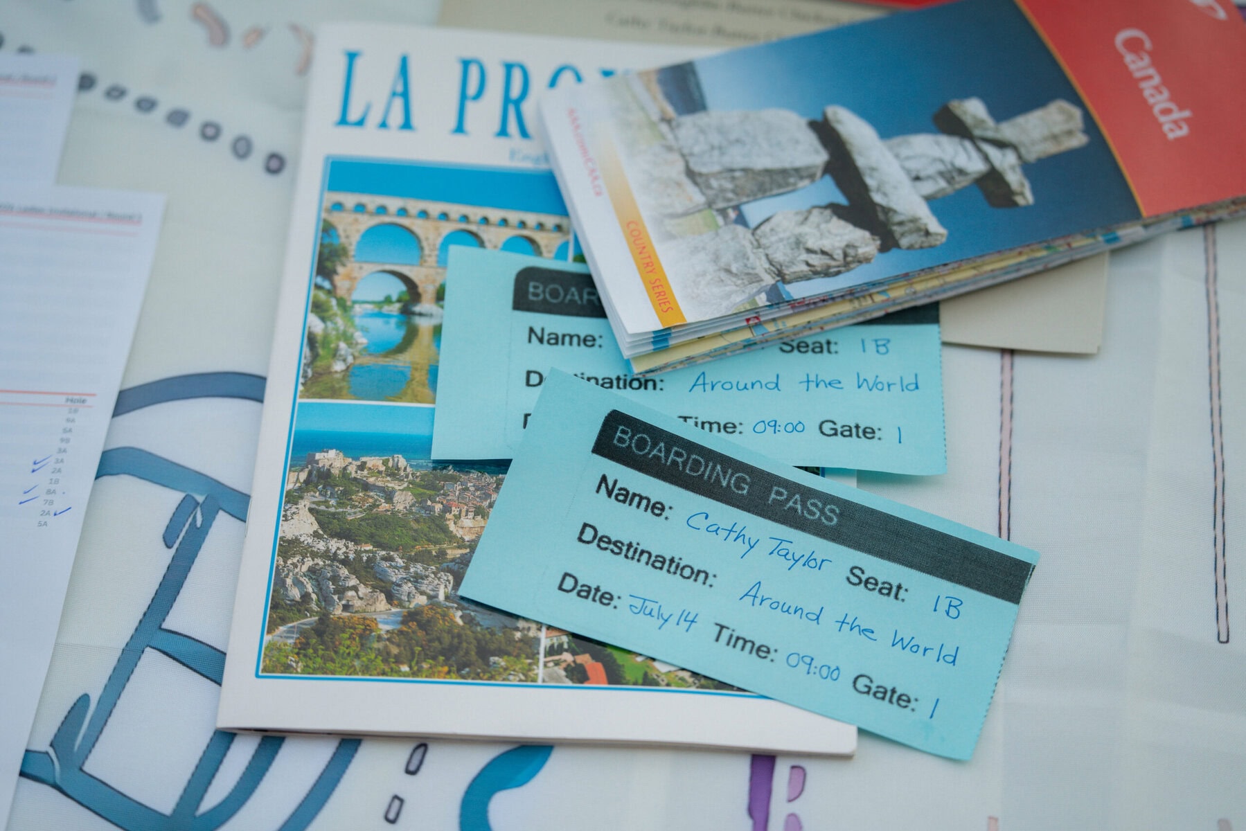 Souvenirs from the tournament's Around the World theme.