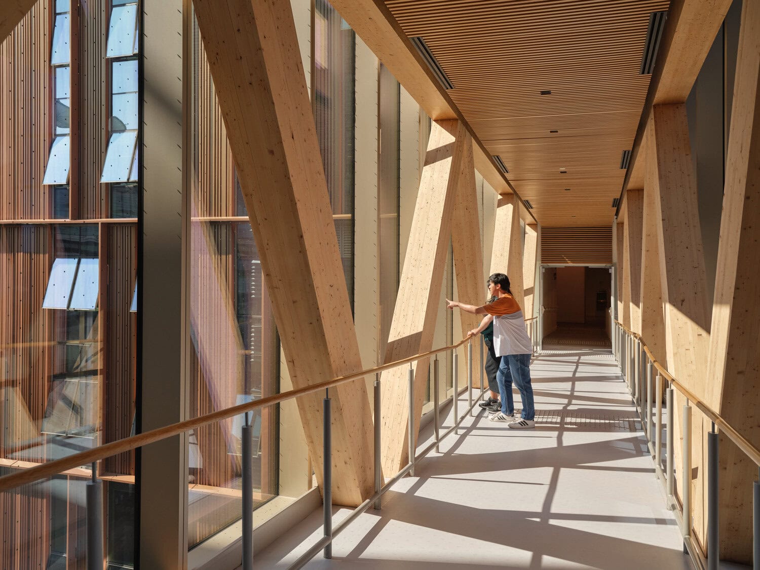 The inside of Limberlost Place on Queens Quay East. This type of mass timber building at this size, 10 storeys, is relatively uncommon. In Ontario, provincial legislation now allows for mass timber buildings up to 18 storeys.
