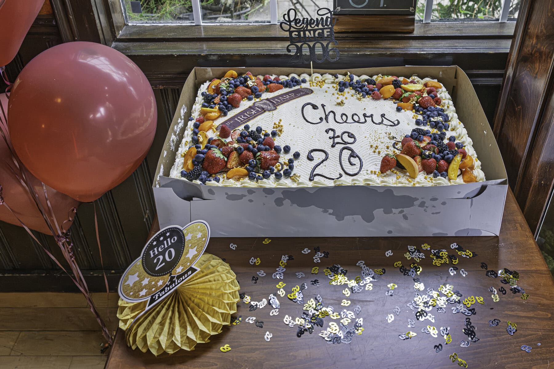 The Irish Harp's anniversary cake, made by fellow NOTL business Willow Cakes. Jovie Joki says having strong community support is what's helped the pub last two decades in business.