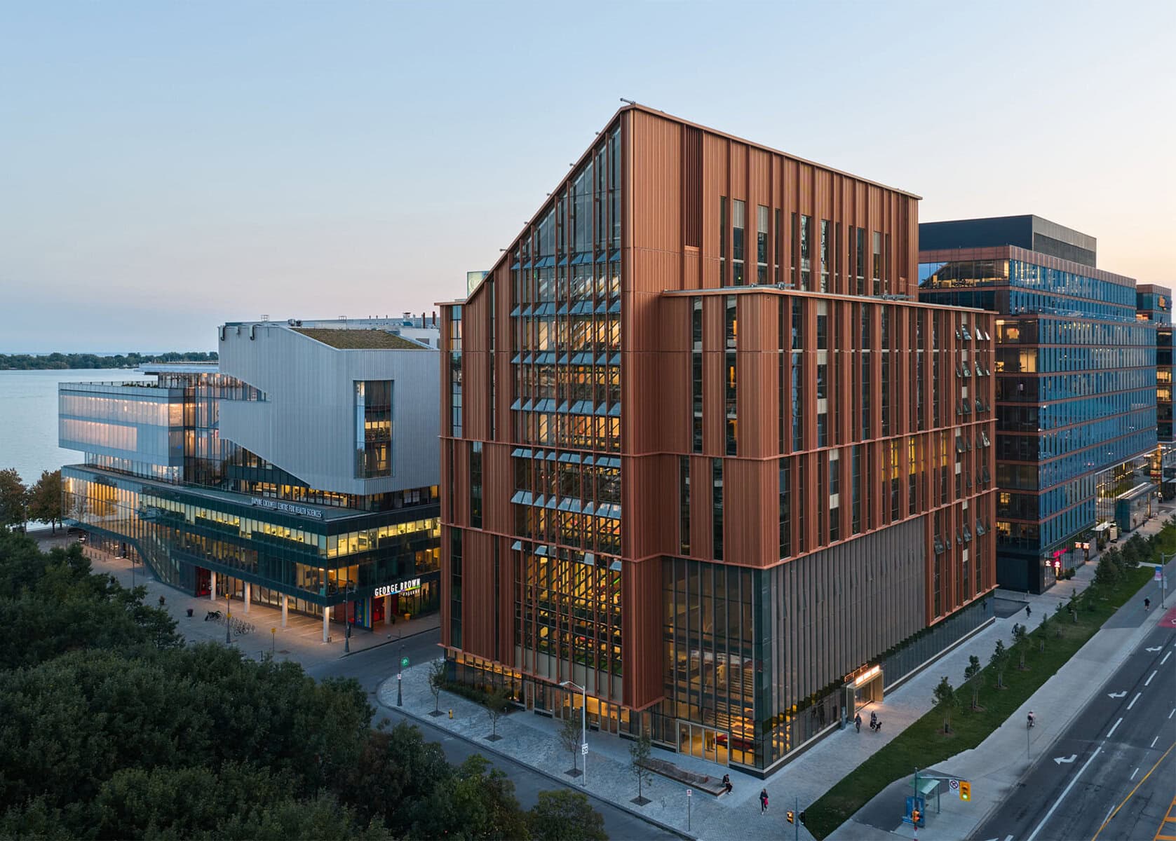 Limberlost Place in Toronto, which serves as George Brown College's new campus, is one example of a building that makes use of mass timber in its construction, rather than the traditional (and more environmentally threatening) concrete and steel. 