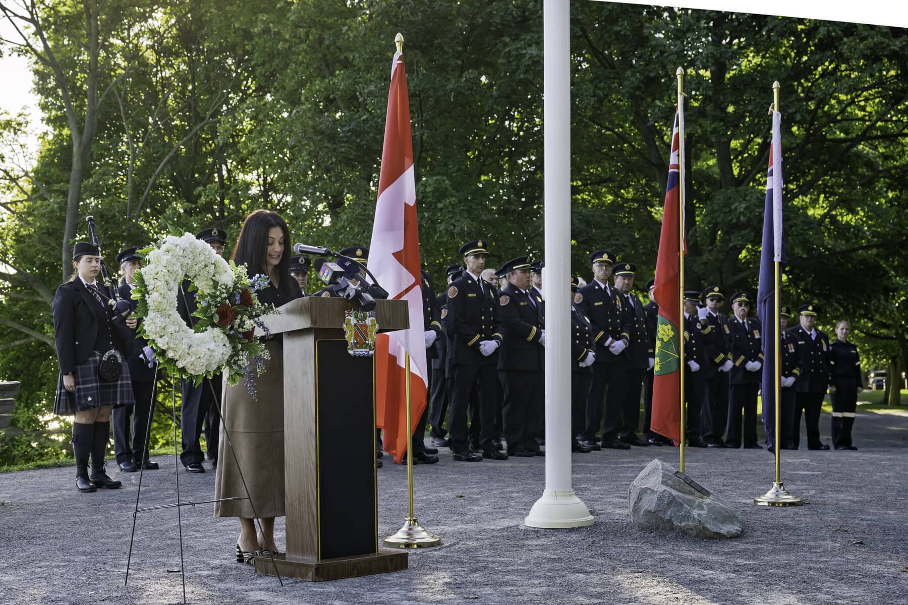 Amanda Haseley, president of the Upper Niagara Chamber of Commerce in Lewiston, N.Y., was part of the ceremony. She said she did not see two nations divided by an international border —“I see neighbours, I see friends, I see communities that have shared a connection for generations.”