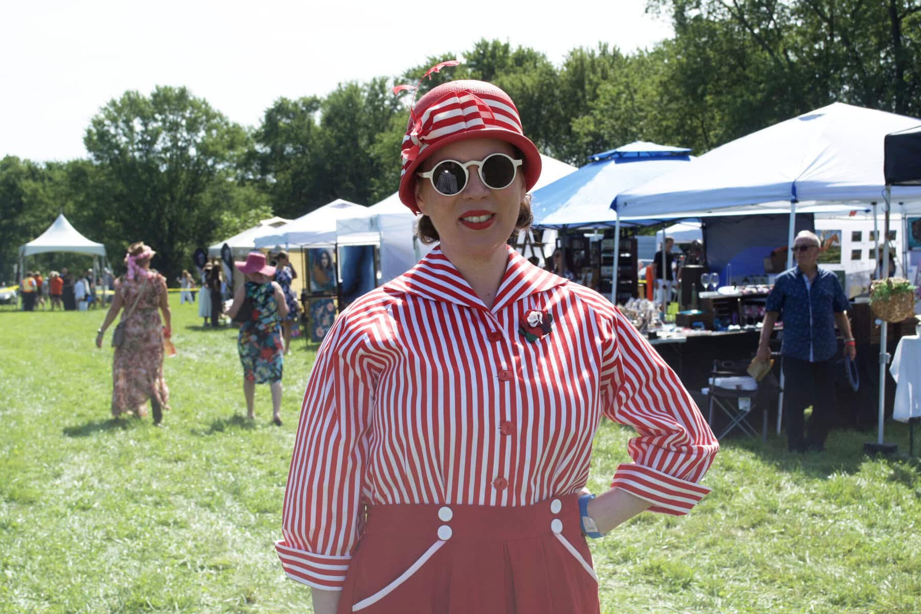 Mandi Gould declares every day Canada Day in her red-and-white ensemble.