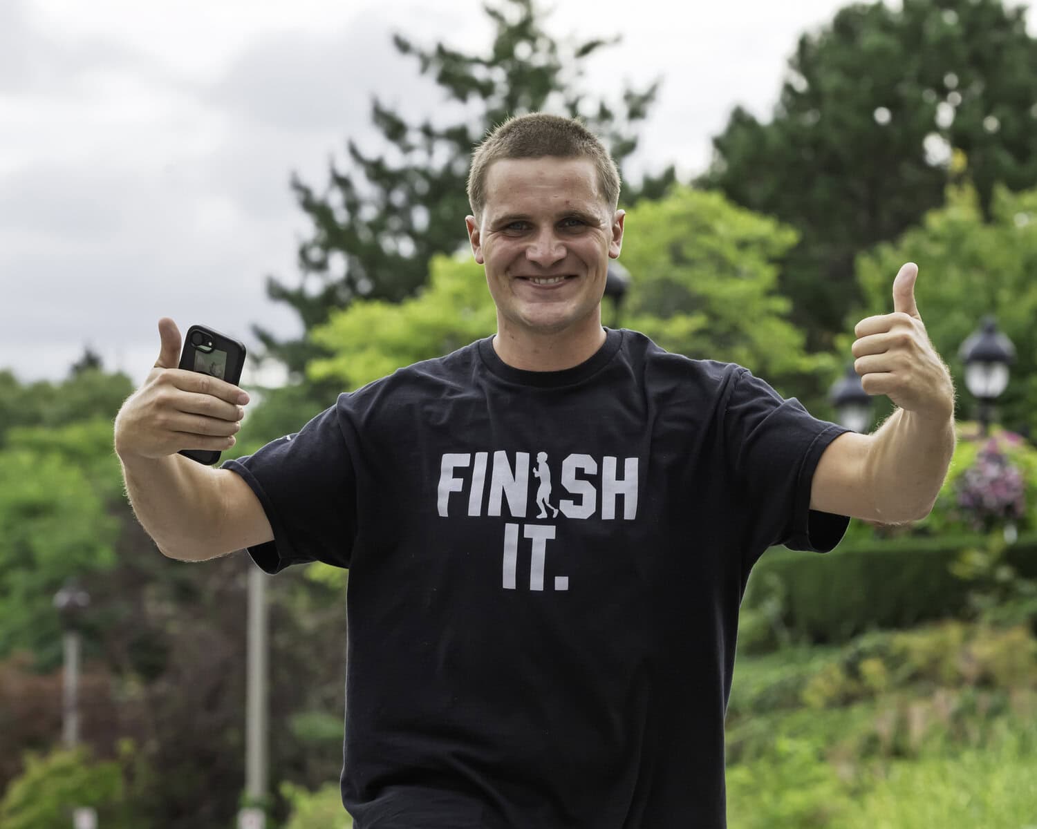 The "Finish It" Terry Fox Run T-shirt is a call to action for everyone: let's finish the marathon, and the mission, Terry Fox began 46 years ago.