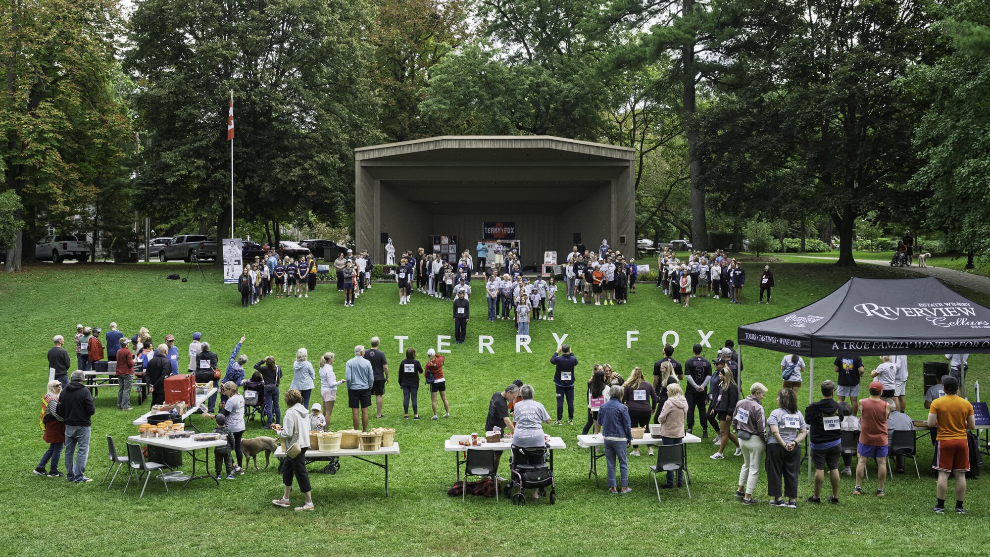 Registration for the Terry Fox Run on Sunday kicked off at 9 a.m. at Simcoe Park, with organizers keeping track of who would be participating, accepting donations and handing out snacks and refreshments before the run began.