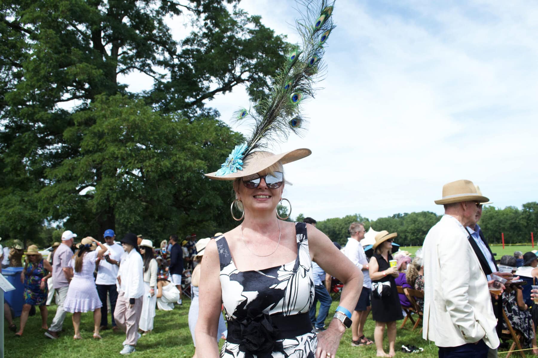 Tracy Scott from Vancouver handmade her hat, featuring real peacock feathers.