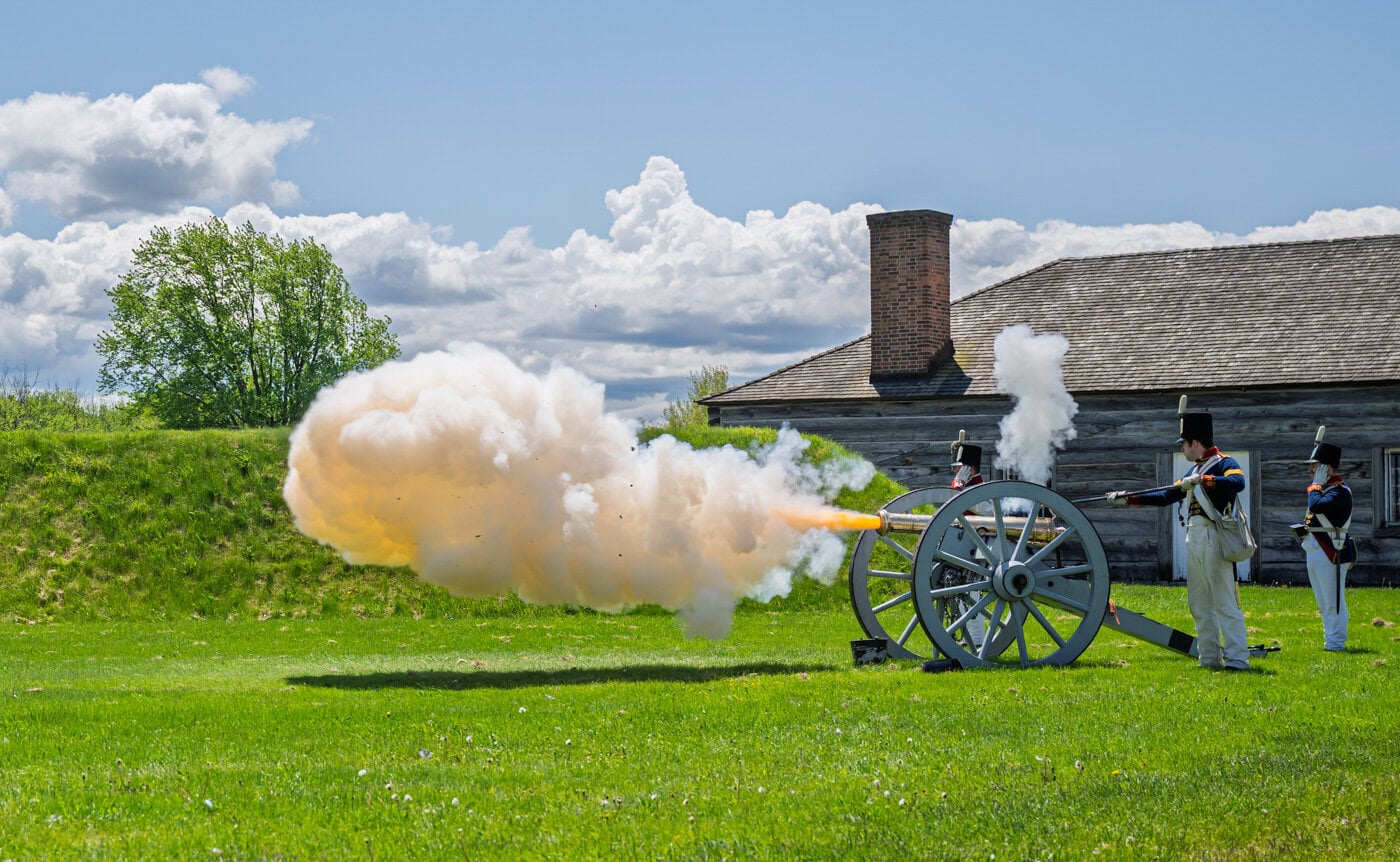 Photographer Dave van de Laar took second place for Best Feature Photo for his shot of a cannon firing at Fort George.