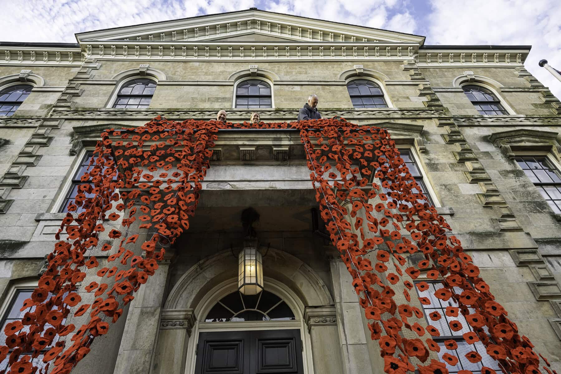 Each poppy installation is made of 10,000 handmade knitted and crocheted poppies.