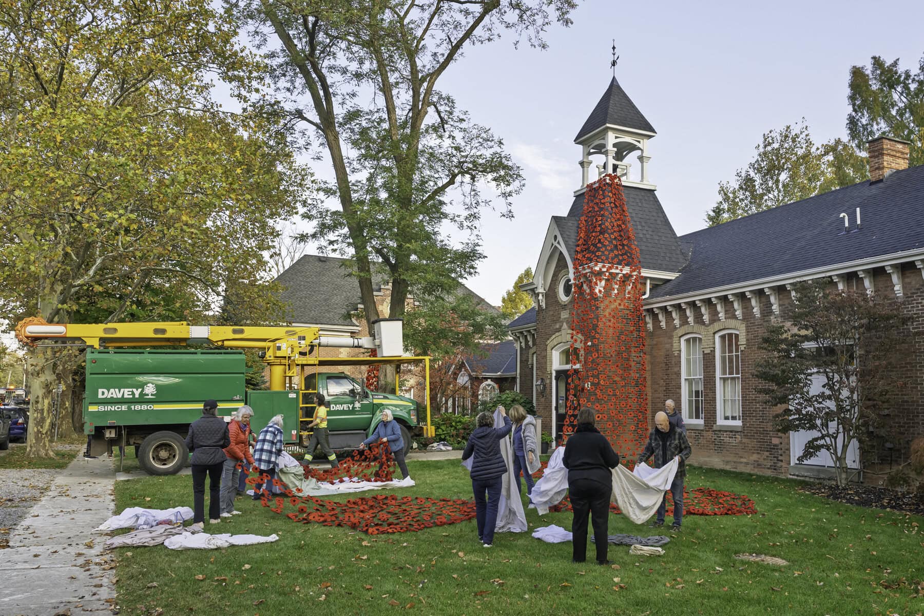 Another spot where the poppies were installed on Monday, the Niagara-on-the-Lake Museum.