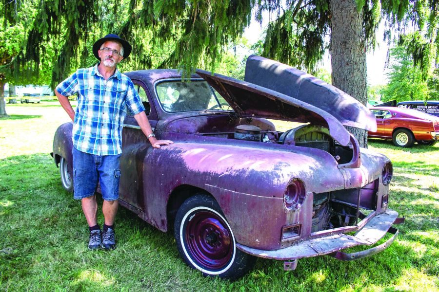 Ken Bartel shows off his 1948 Dodge Business Coupe during the 2018 Kinsmen Show and Shine car show.