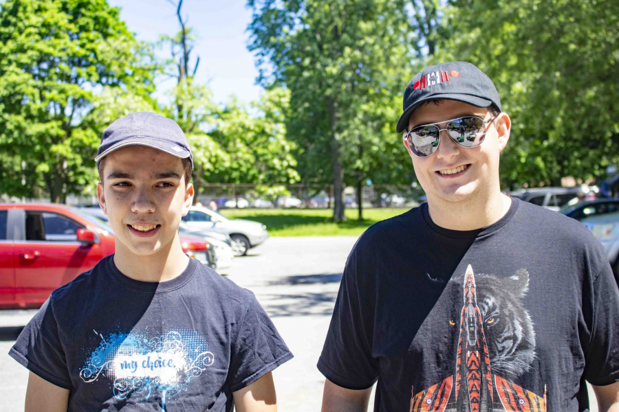 Cadets Elias Dau and Shay Vidal at the bottle drive on June 4. Vidal is a senior cadet and is looking forward to a future as a commercial or military pilot thanks to the cadet program.