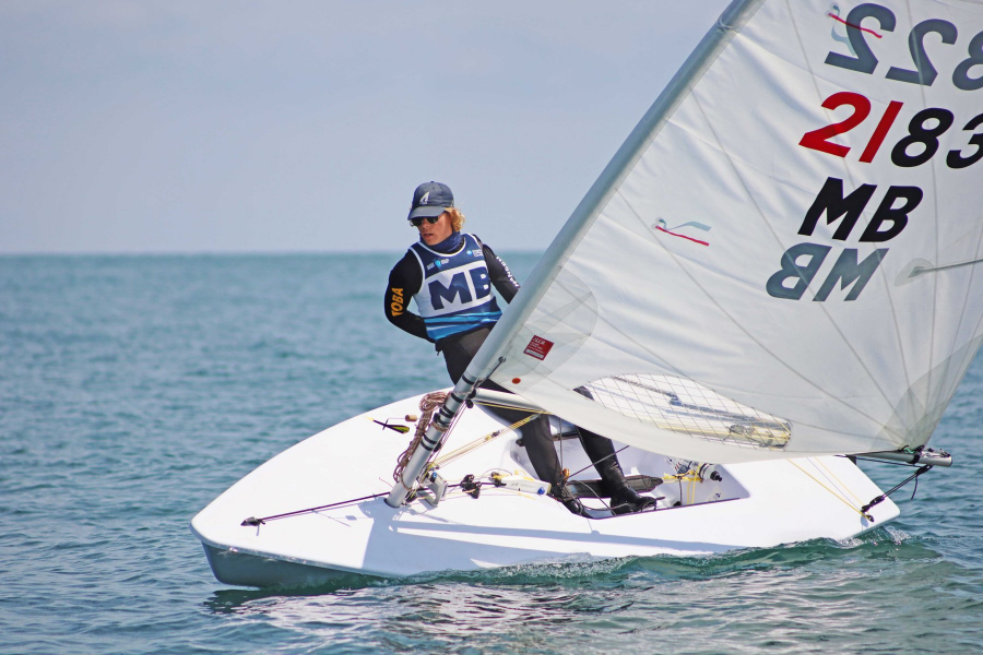 Evan Owen of Team Manitoba tries to catch the wind during the first day of Canada Games sailing.