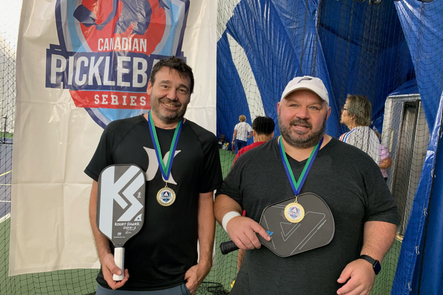 Newcomer Kris Guerrieri and his partner Mario Grenier won gold in the men's doubles, at the North York Cup  tournament on July 16.