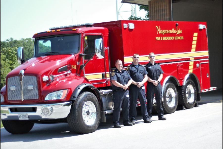 Nick_Ruller_deputy_fire_chief_Dave_Ignatczyk_captain_of_St._Davids_Fire_Station_2_and_Colin_Hunter_with_the_new_Tanker_2._Brittany_Carter