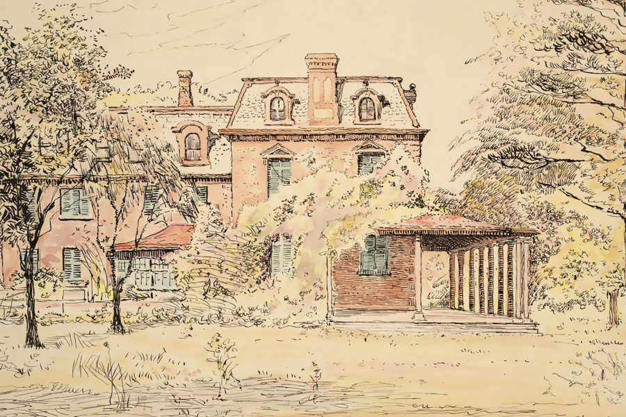 Plumb House - Owen Staples watercolour sketch, circa 1910.