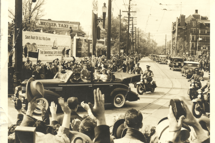 This image of King George and the Queen Mother driving through the streets of Winnipeg in 1939 was saved by Miranda Krause-Chivers’ late mother.