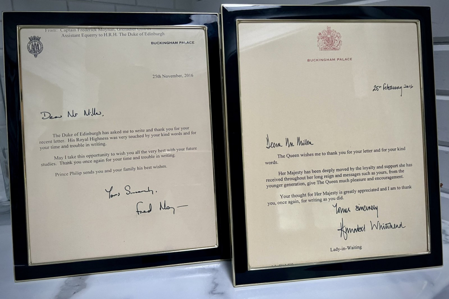 Miler recieved these two letters from the Commonwealth while he was in university.